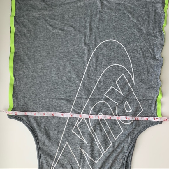 Nike Dri Fit Run Tank Top Grey Bright Green XS - Picture 12 of 13